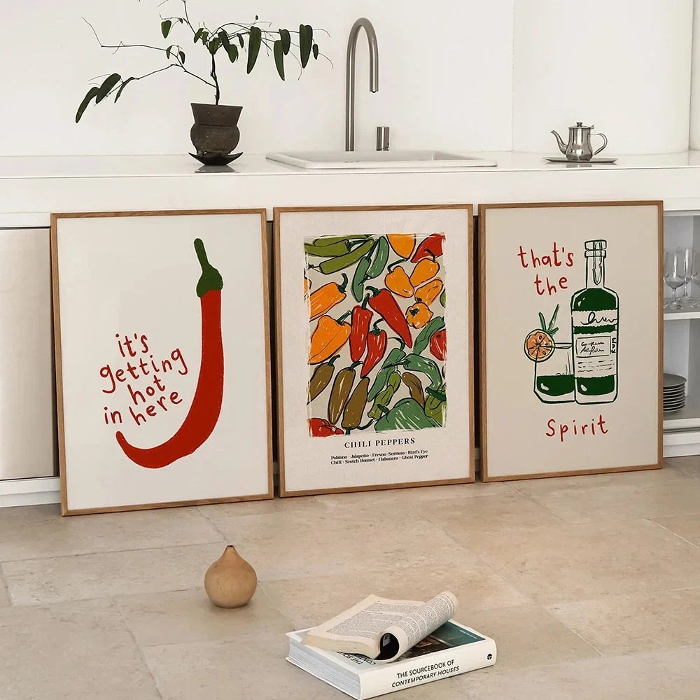 Japanese Hot Chilli Pepper Wall Art - It's Getting Hot In Here