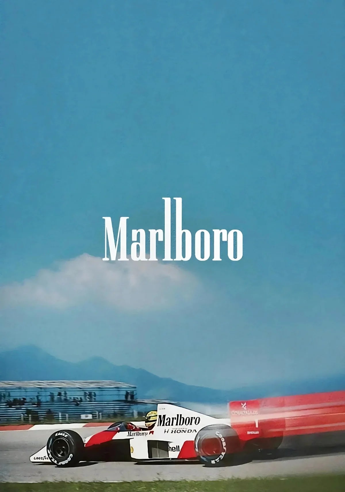Vintage Formula 1 | Monaco Grand Prix | F1 Racing Poster | McLaren MP4/4 | Ayrton Senna | Marlboro Honda Era