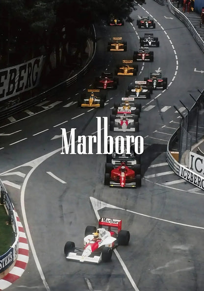 Vintage Formula 1 | Monaco Grand Prix | F1 Racing Poster | McLaren MP4/7A | Ayrton Senna | 1992 Monaco GP