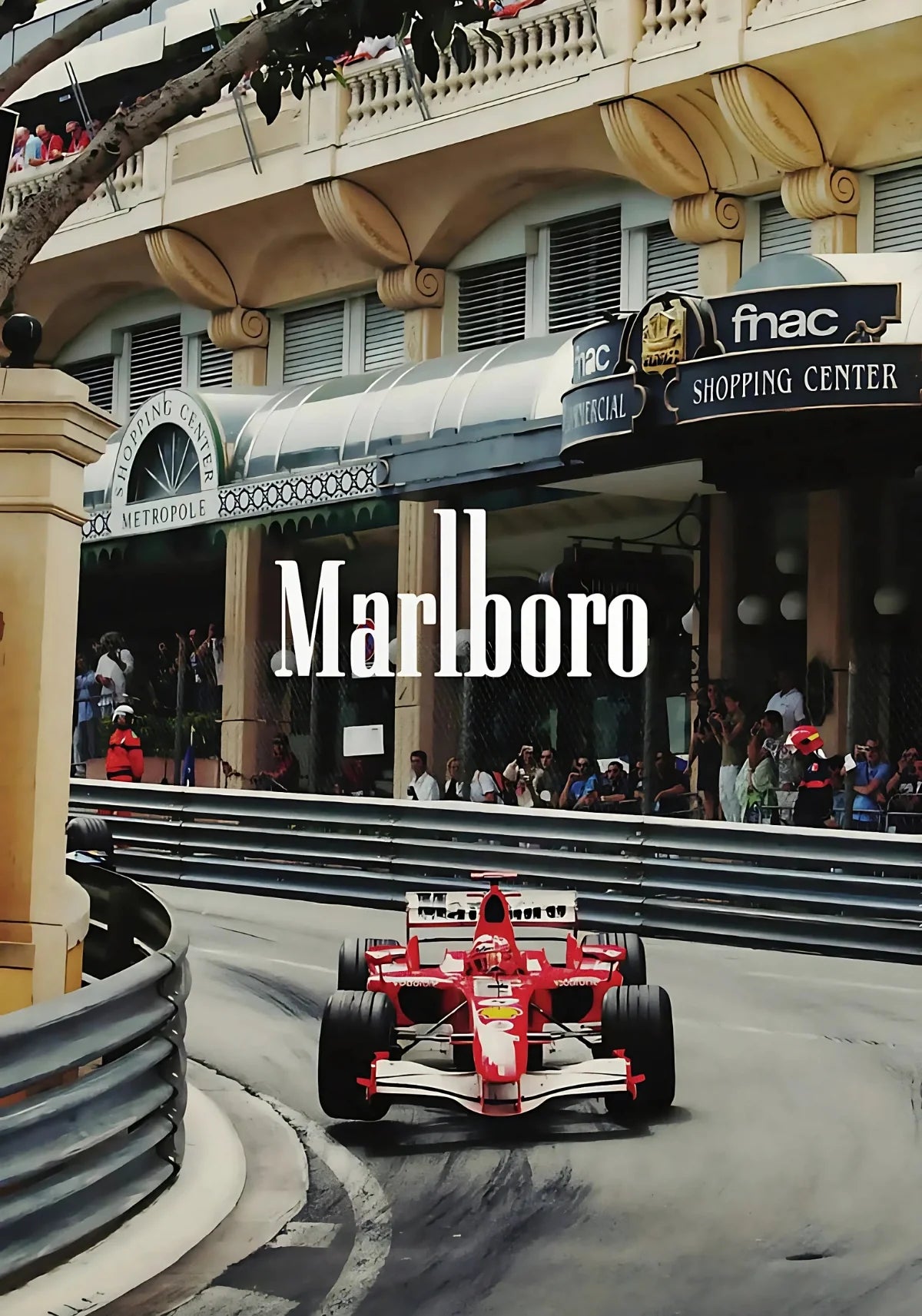 Vintage Formula 1 | Monaco Grand Prix | F1 Racing Poster | Ferrari F2004 | Michael Schumacher | Metropole Monte Carlo