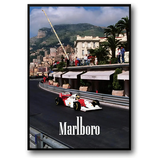 Vintage Formula 1 | Monaco Grand Prix | F1 Racing Poster | McLaren MP4/8 | Ayrton Senna | Hermes Corner Monte Carlo