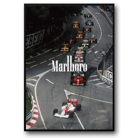 Vintage Formula 1 | Monaco Grand Prix | F1 Racing Poster | McLaren MP4/7A | Ayrton Senna | 1992 Monaco GP