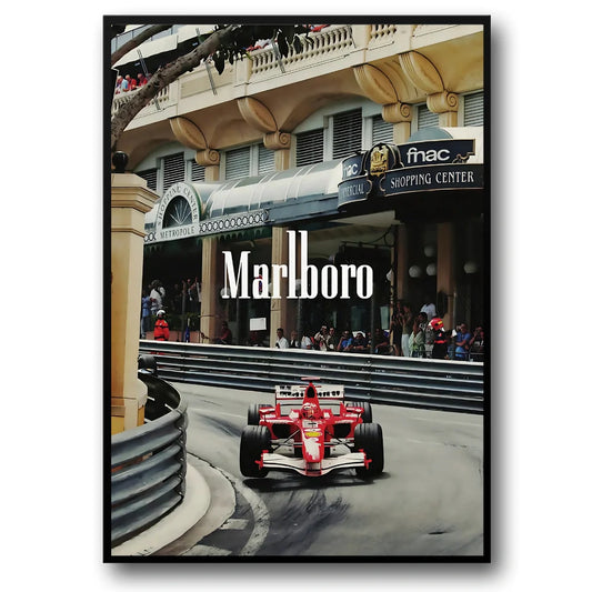 Vintage Formula 1 | Monaco Grand Prix | F1 Racing Poster | Ferrari F2004 | Michael Schumacher | Metropole Monte Carlo