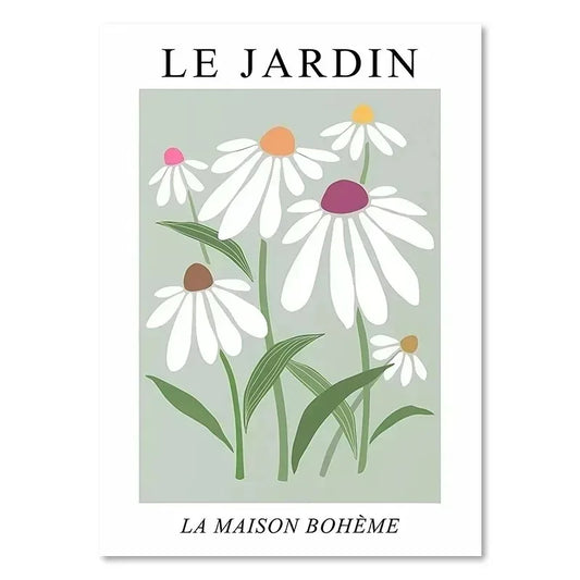 Les Fleurs | Les Jardin | White daisies with colorful centers