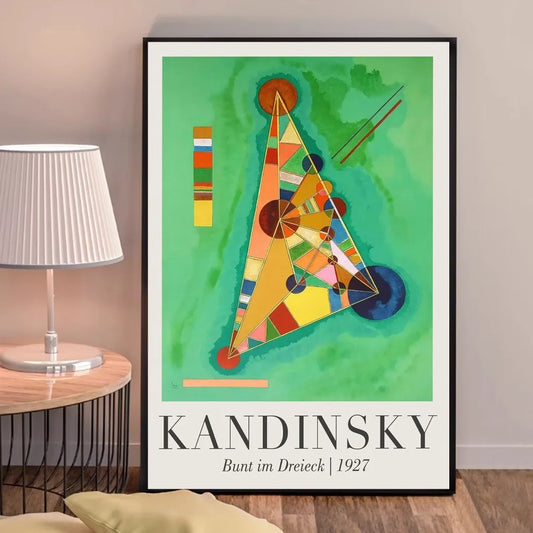 Bunt im Dreieck | Wassily Kandinsky | 1927 | Cartel de exposición de arte moderno.