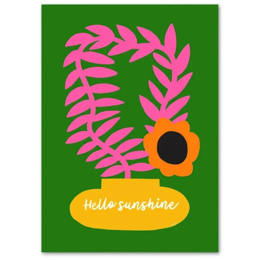Flower Market | Vase | Nordic Floral |Hello Sunshine with Pink Leafy Accent