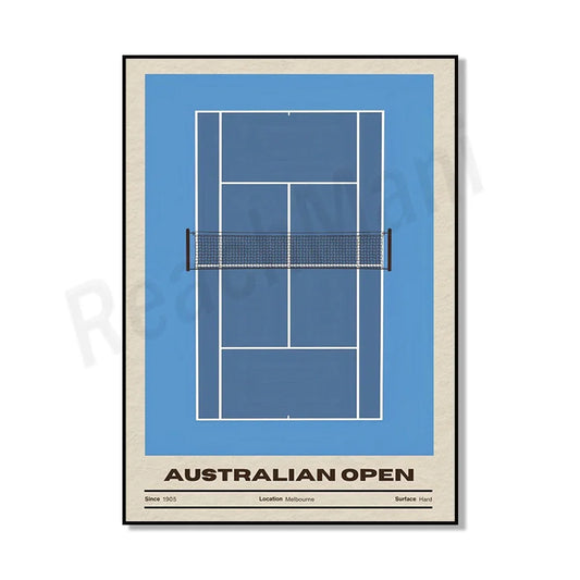 Tennis poster | Open Tournaments | Abstract Pop Art | Australian Open Vintage