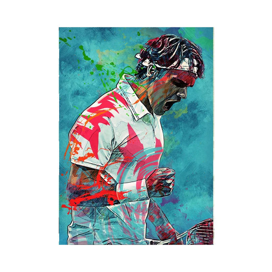 Tennis Players | Sports Celebrity | Roger Federer Artful Celebration