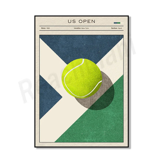 Tennis poster | Open Tournaments | Abstract Pop Art | US Open Vintage