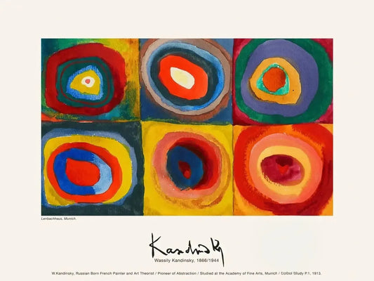 Wassily Kandinsky - Estudio de color: cuadrados con círculos concéntricos, 1913